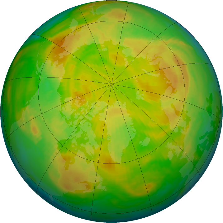 Arctic ozone map for 21 May 1997
